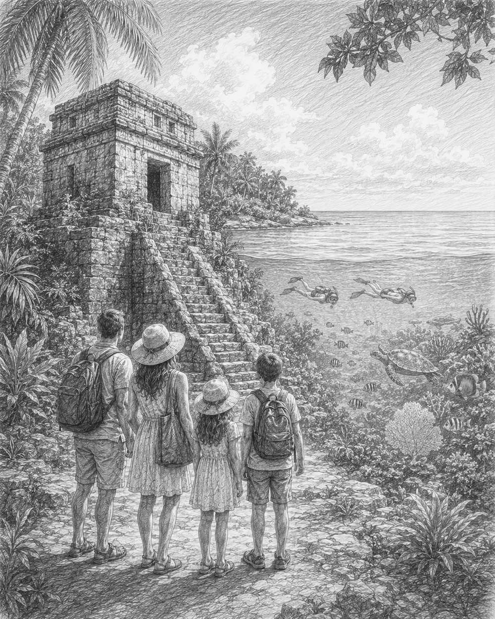 Illustration of Cozumel seen on a cruise port day