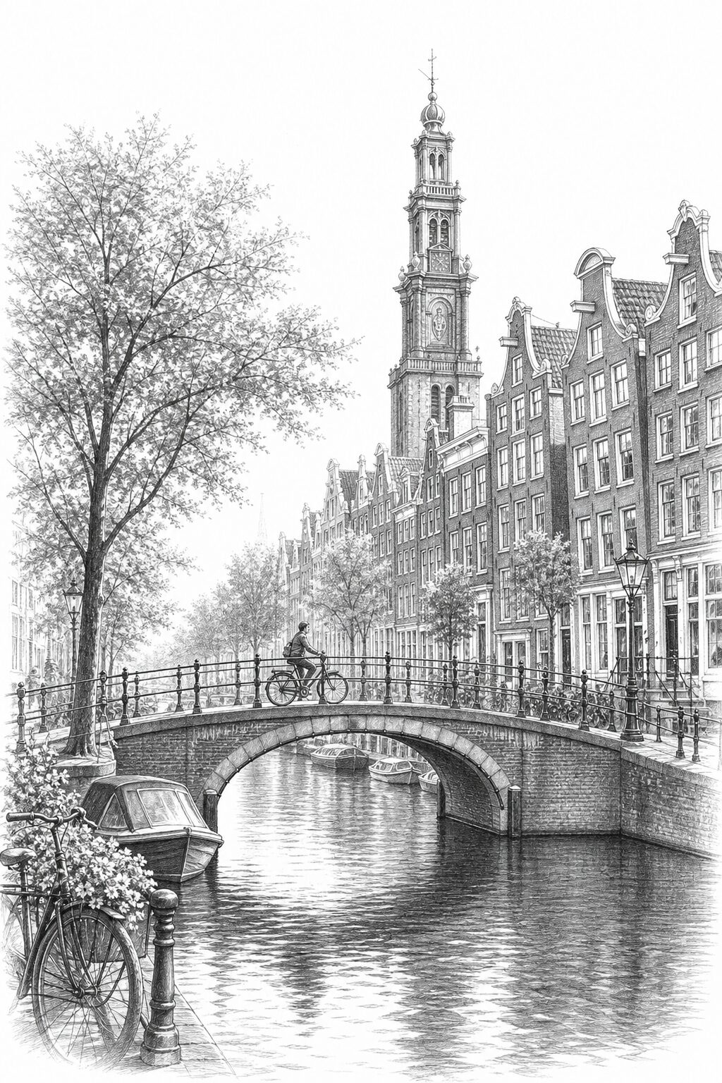 Amsterdam travel planning illustration