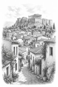 Athens travel planning illustration