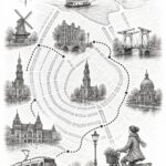 Amsterdam travel planning illustration