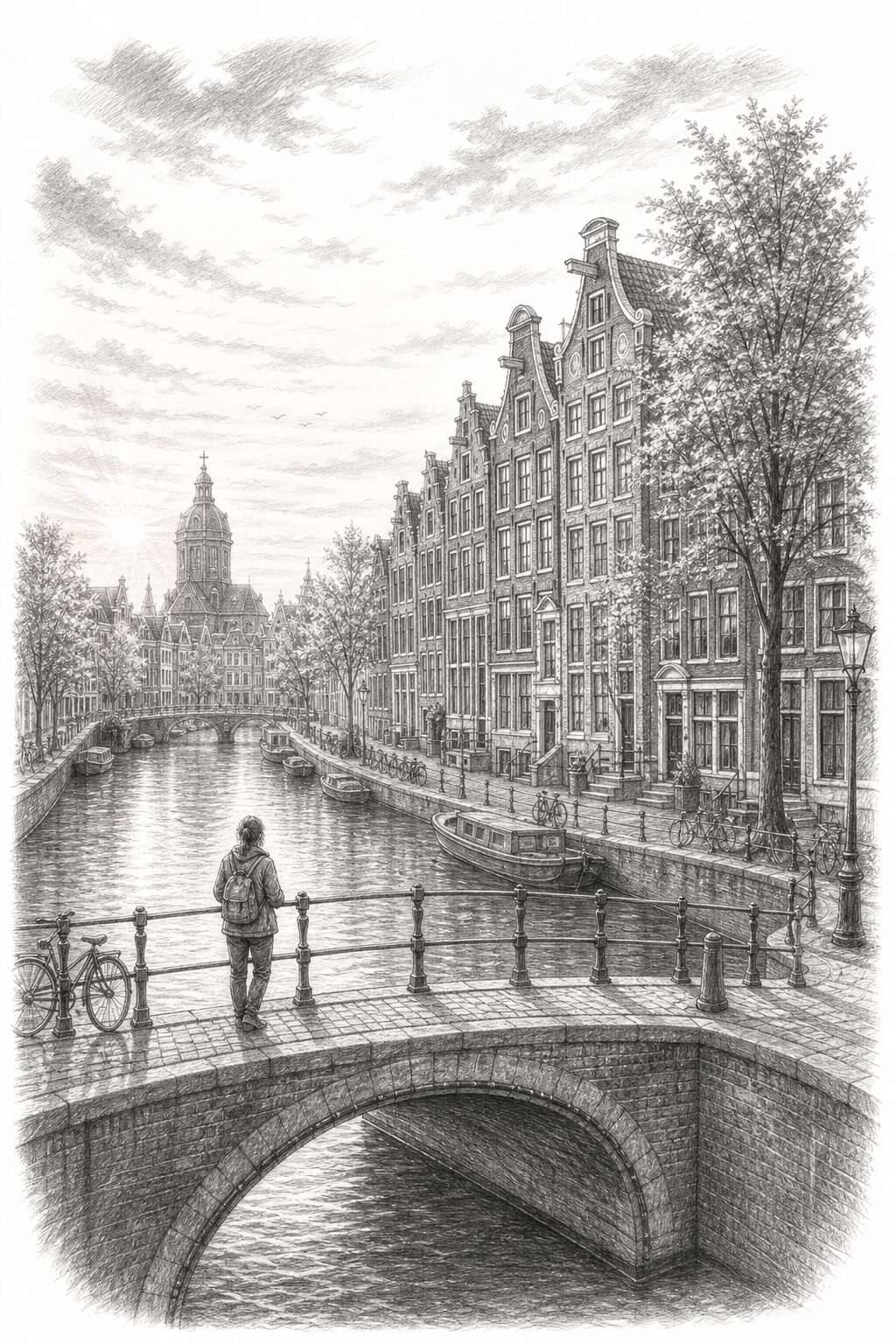 Amsterdam travel planning illustration