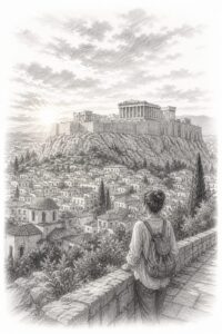 Athens travel planning illustration