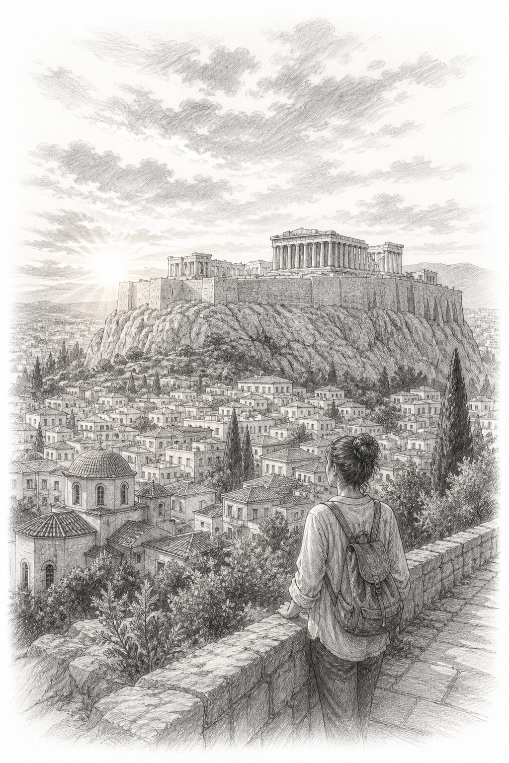 Athens travel planning illustration