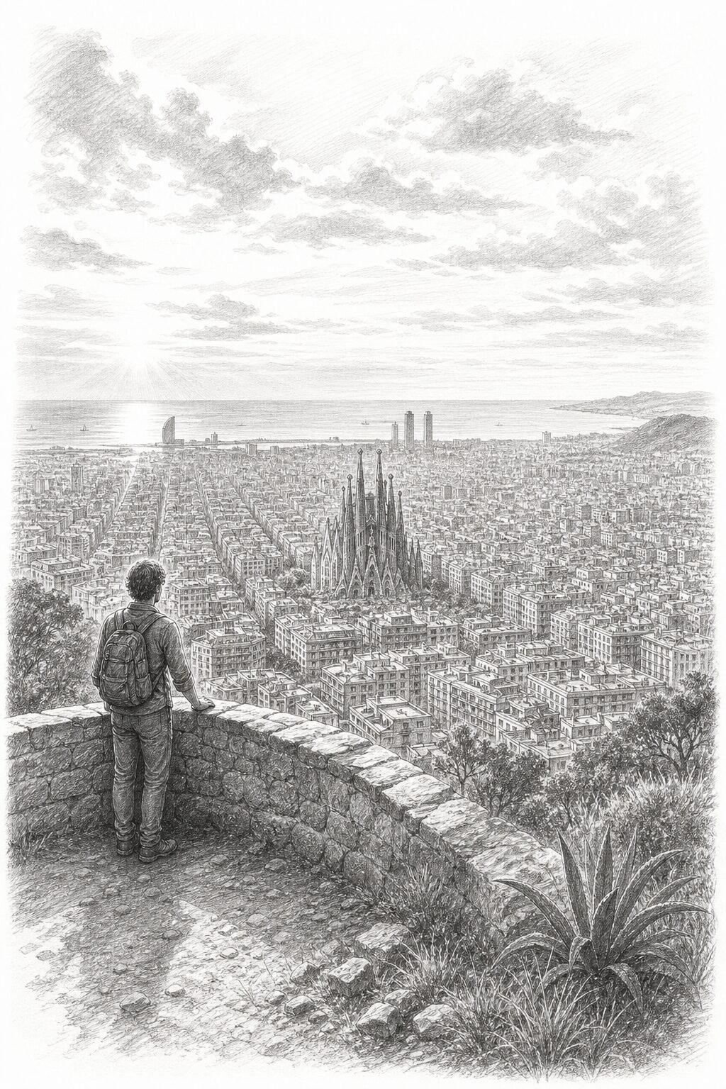 Barcelona travel planning illustration