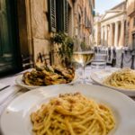 Classic Roman pasta and dishes in a trattoria