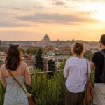 Travelers enjoying a free view over Rome