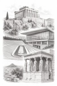 Athens travel planning illustration